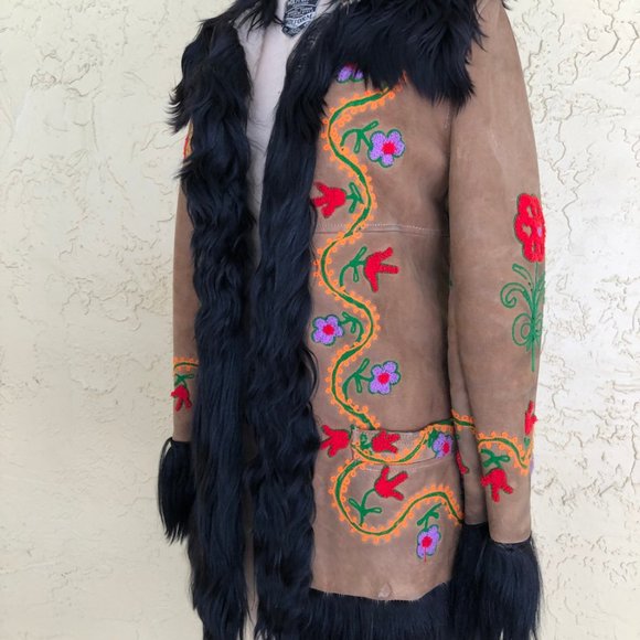 70s Coat, Yaqub Coat, Sheepskin Coat, Penny Lane Coat, Embroidered Coat - Picture 5 of 11